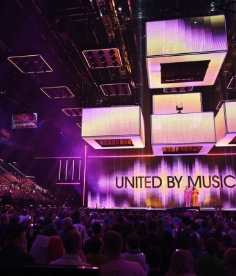 Στιγμιότυπο από τη σκηνή της Eurovision 2024