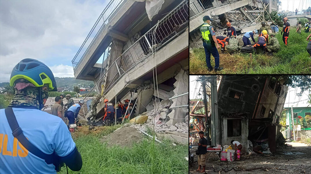 Διασώστες στις Φιλιππίνες αναζητούν επιζώντες στα ερείπια μετά τον ισχυρό σεισμό