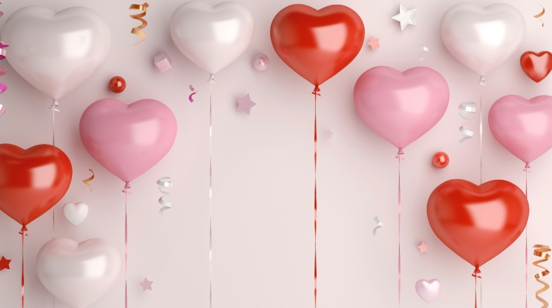 μπαλονια σε σχημα καρδιας