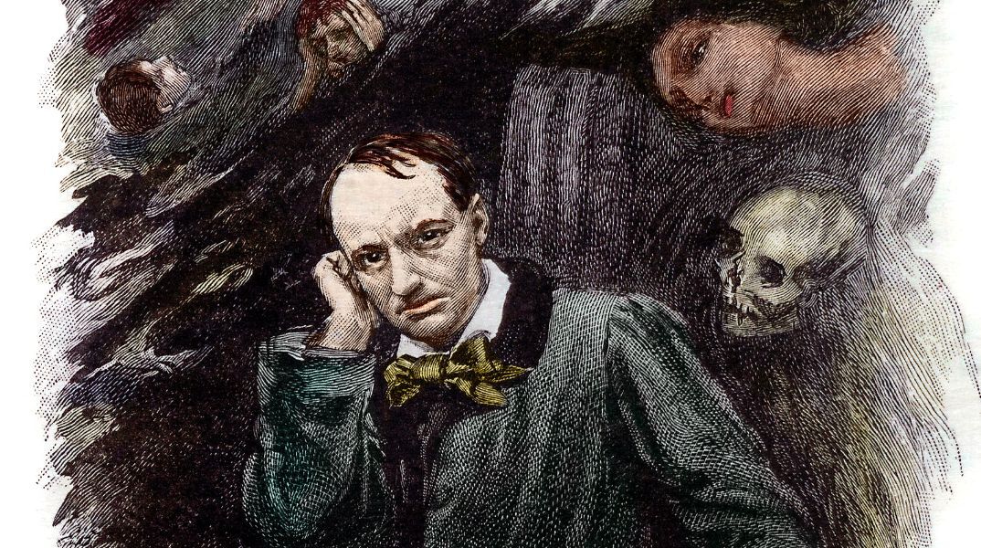 Ο Σαρλ Μπωντλέρ (1821-1867) περιτριγυρισμένος από φαντάσματα, προσωπογραφία του Georges Rochegrosse (1859-1938) 