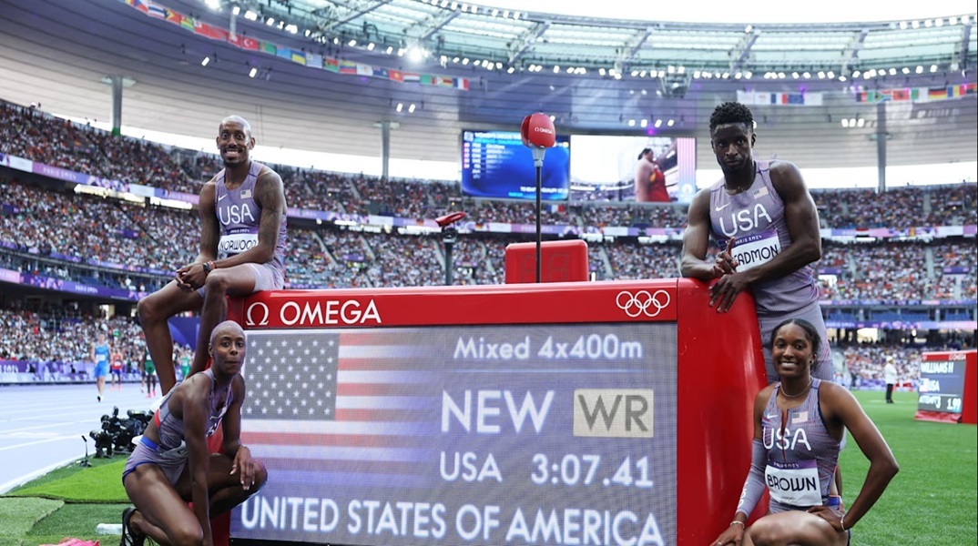 Ολυμπιακοί Αγώνες 2024: Παγκόσμιο ρεκόρ οι ΗΠΑ στη μικτή σκυταλοδρομία 4Χ400μ.