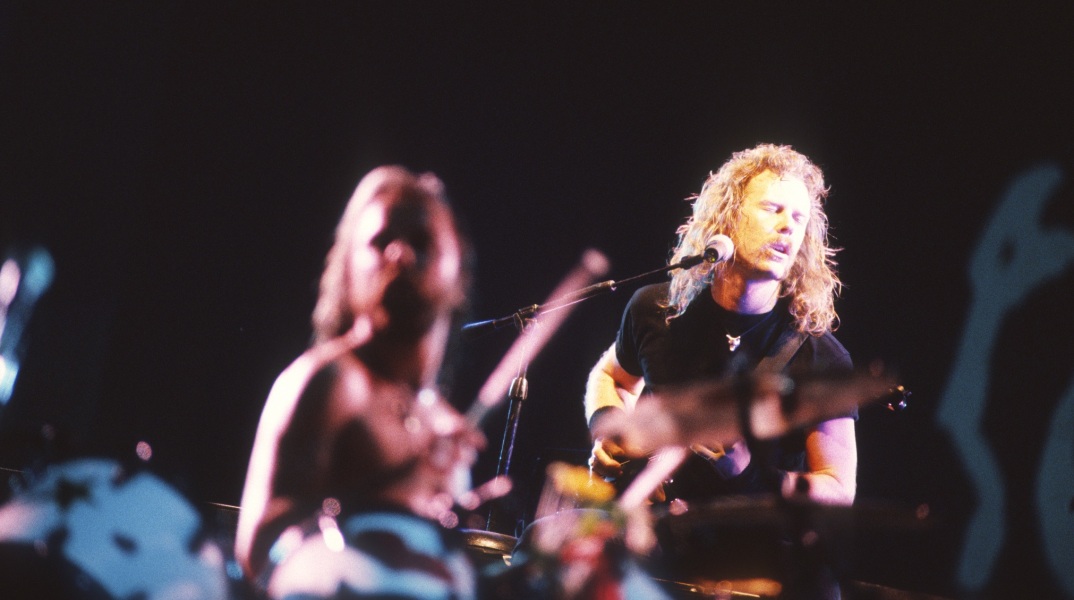 Lars Ulrich, James Hetfield, στιγμιότυπο από συναυλία των Metallica το 1993