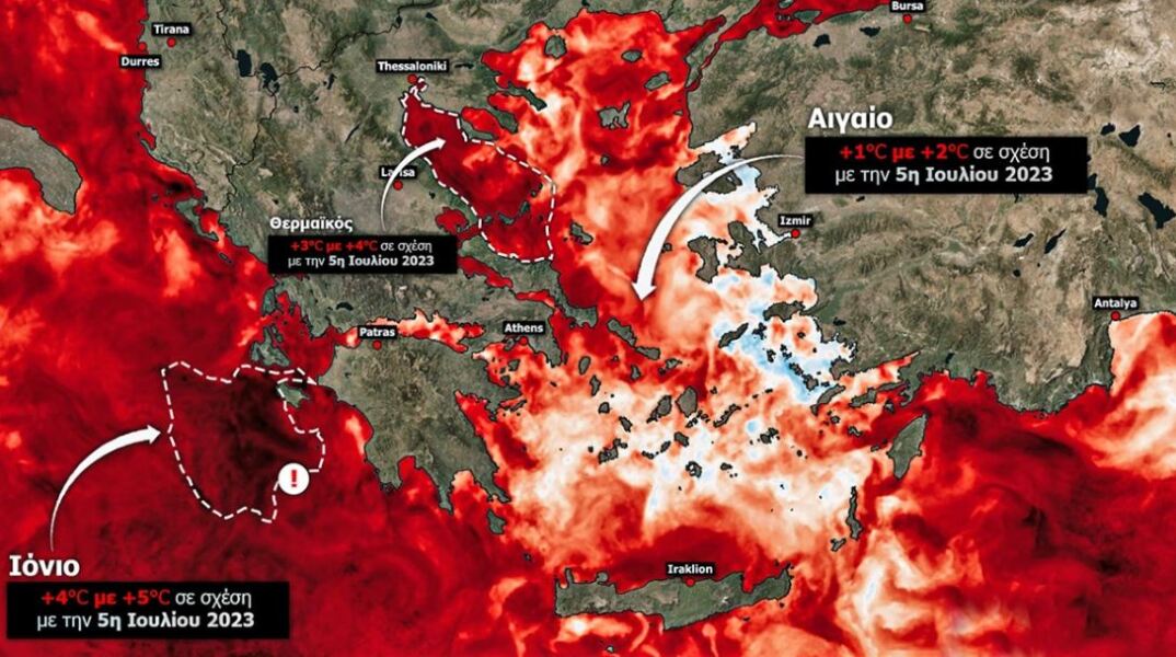 «Έβρασε» η θάλασσα κατά τη διάρκεια του καύσωνα