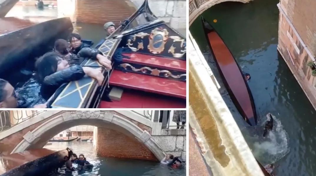 Βενετία: Ανατροπή γόνδολας έπειτα από την άρνηση των τουριστών να καθίσουν κάτω και να σταματήσουν να βγάζουν selfies - Το βίντεο του περιστατικού.