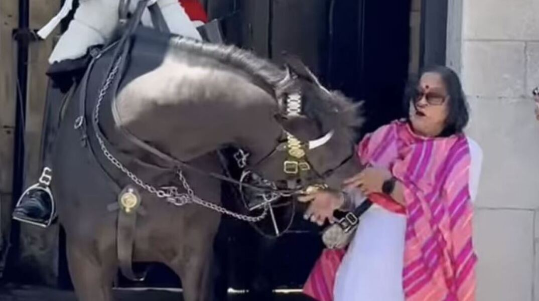 Άλογο της Βασιλικής Φρουράς στο παλάτι του Μπάκιγχαμ δάγκωσε τουρίστρια 