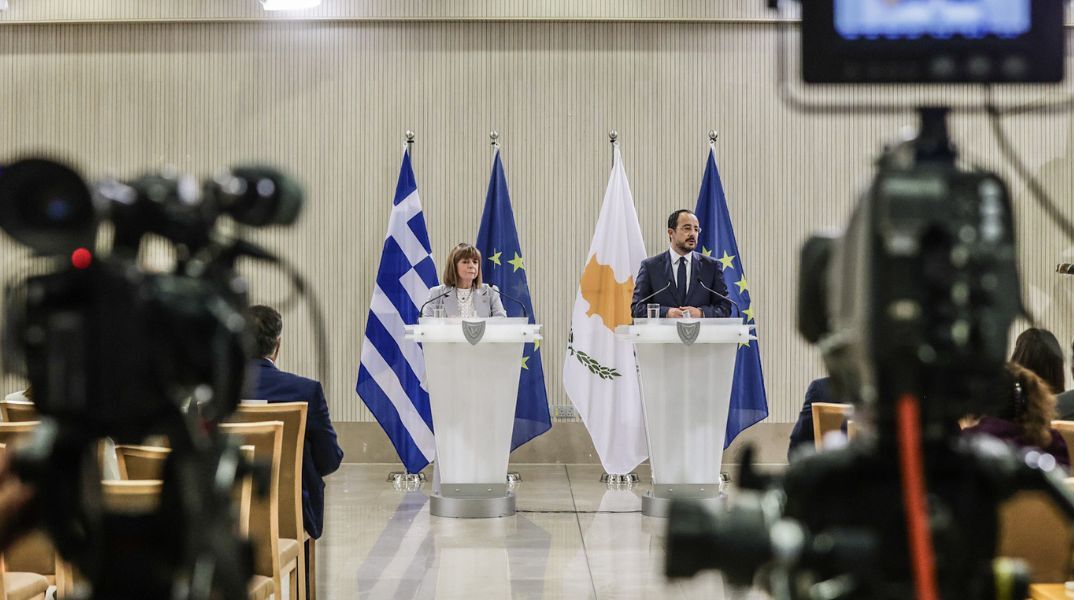 Επίσκεψη της Κατερίνας Σακελλαροπούλου στην Κύπρο - Συνάντηση της Προέδρου της Δημοκρατίας με τον Νίκο Χριστοδουλίδη