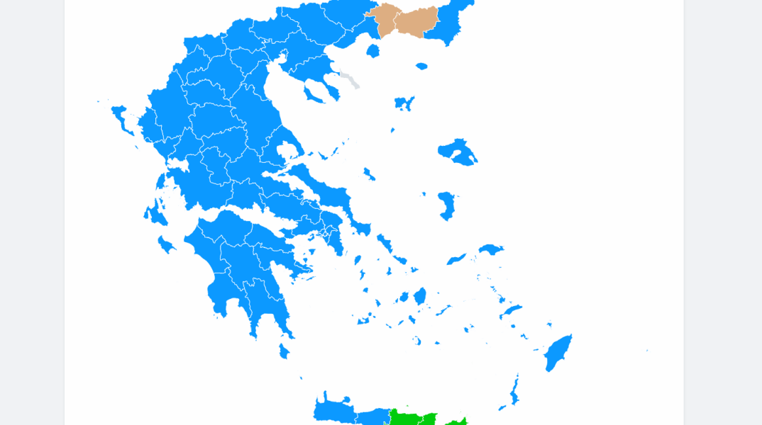 Ο χάρτης της Ελλάδας μετά τις Ευρωεκλογές