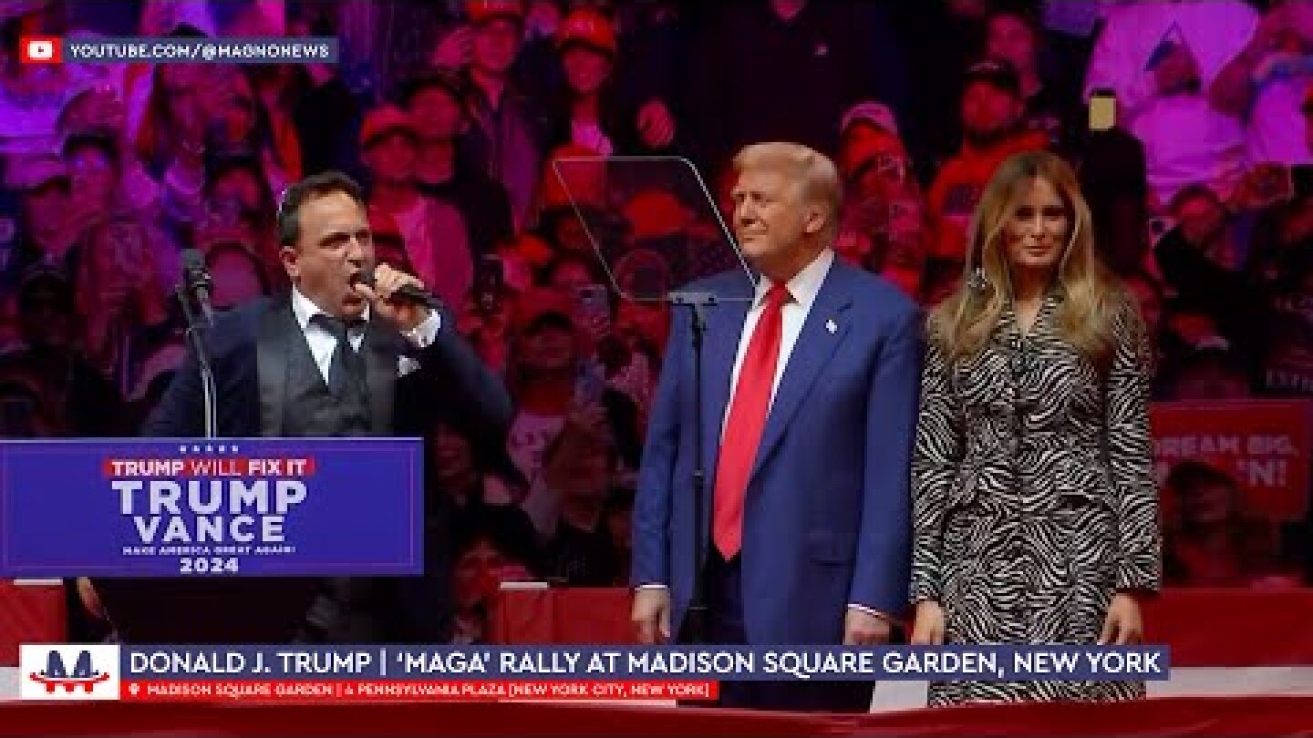 🎶 "New York" song with Donald & Melania Trump at rally in Madison Square Garden (Oct 27, 2024)