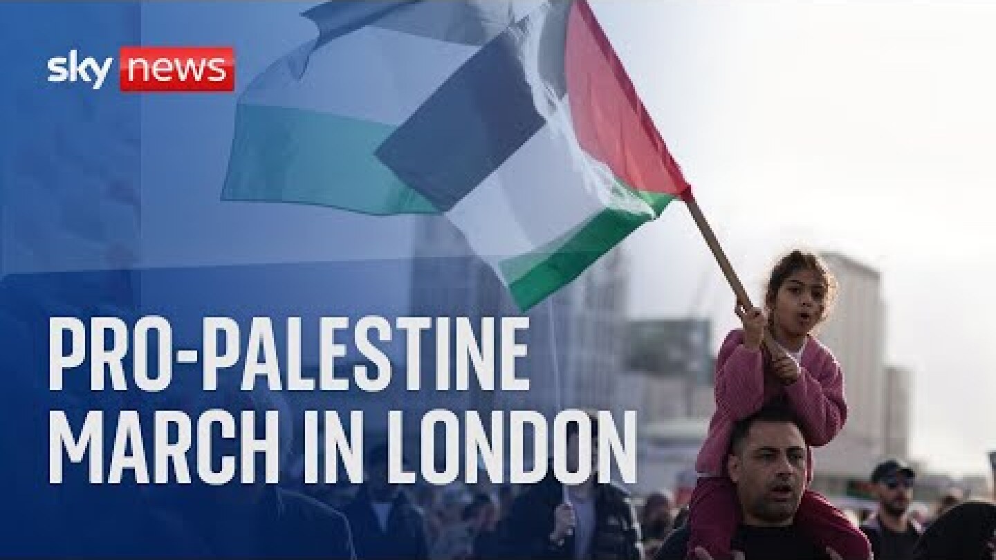 Watch live: Hundreds of thousands of demonstrators hold pro-Palestinian march in London
