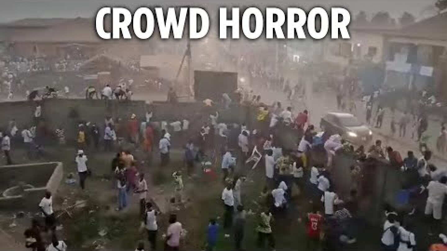 At least 56 dead in Guinea football match crush as shock footage shows fans trying to escape