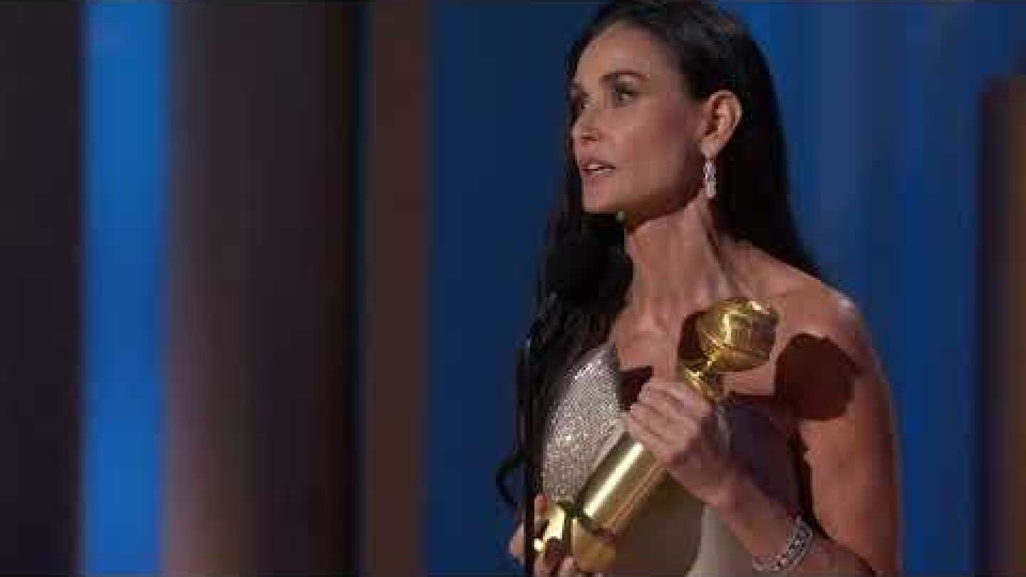 Demi Moore Wins Best Female Actor – Motion Picture – Musical/Comedy | 82nd Annual Golden Globes