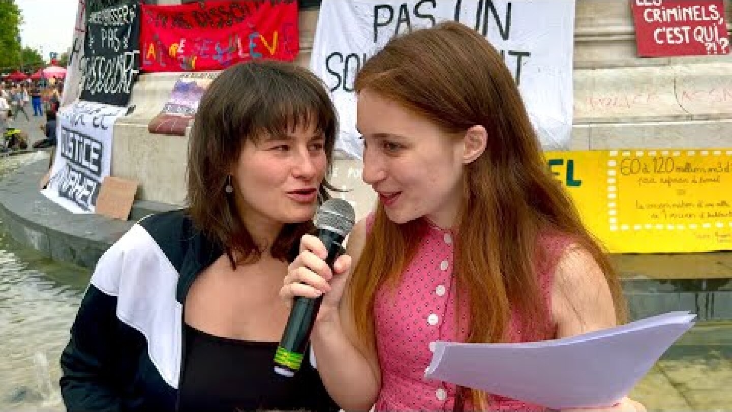 Léna Lazare & Marcelle Dulac au rassemblement "Ce qui repousse partout ne peut être dissout" #Nahel