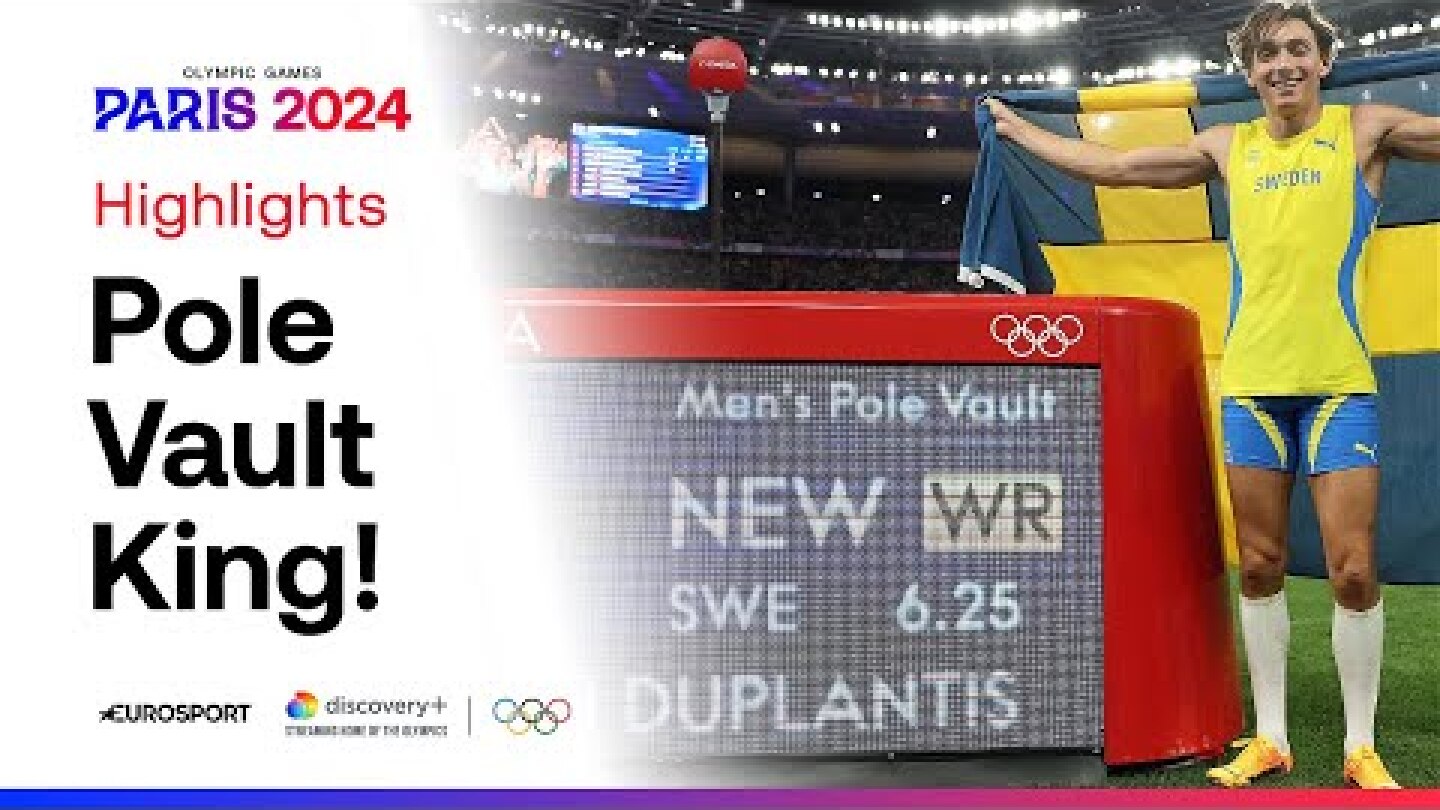 Armand Duplantis breaks pole vault world record again to win Olympic gold 🐐 | #Paris2024