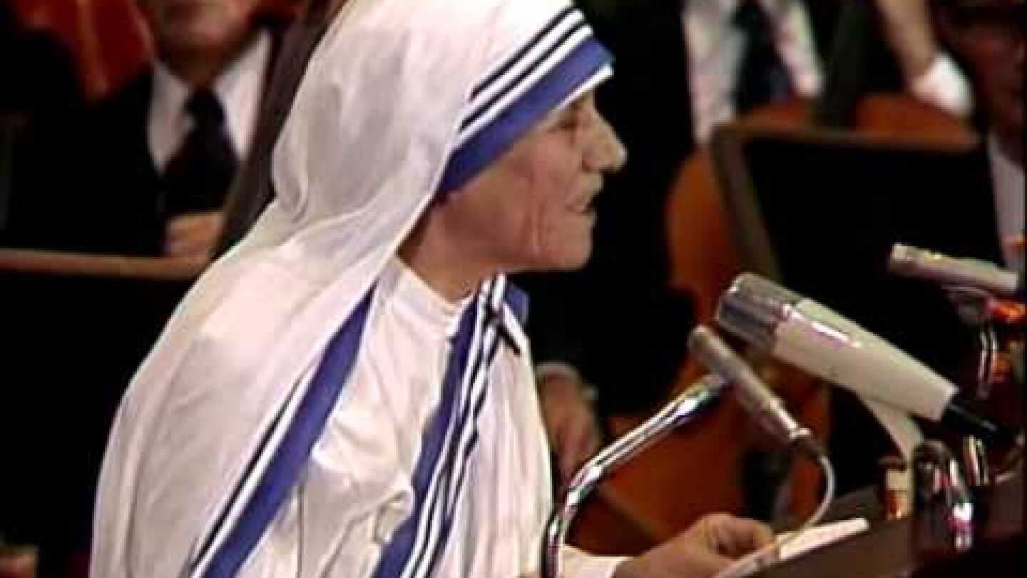 Acceptance Speech by Mother Teresa   Media Player at Nobelprize org