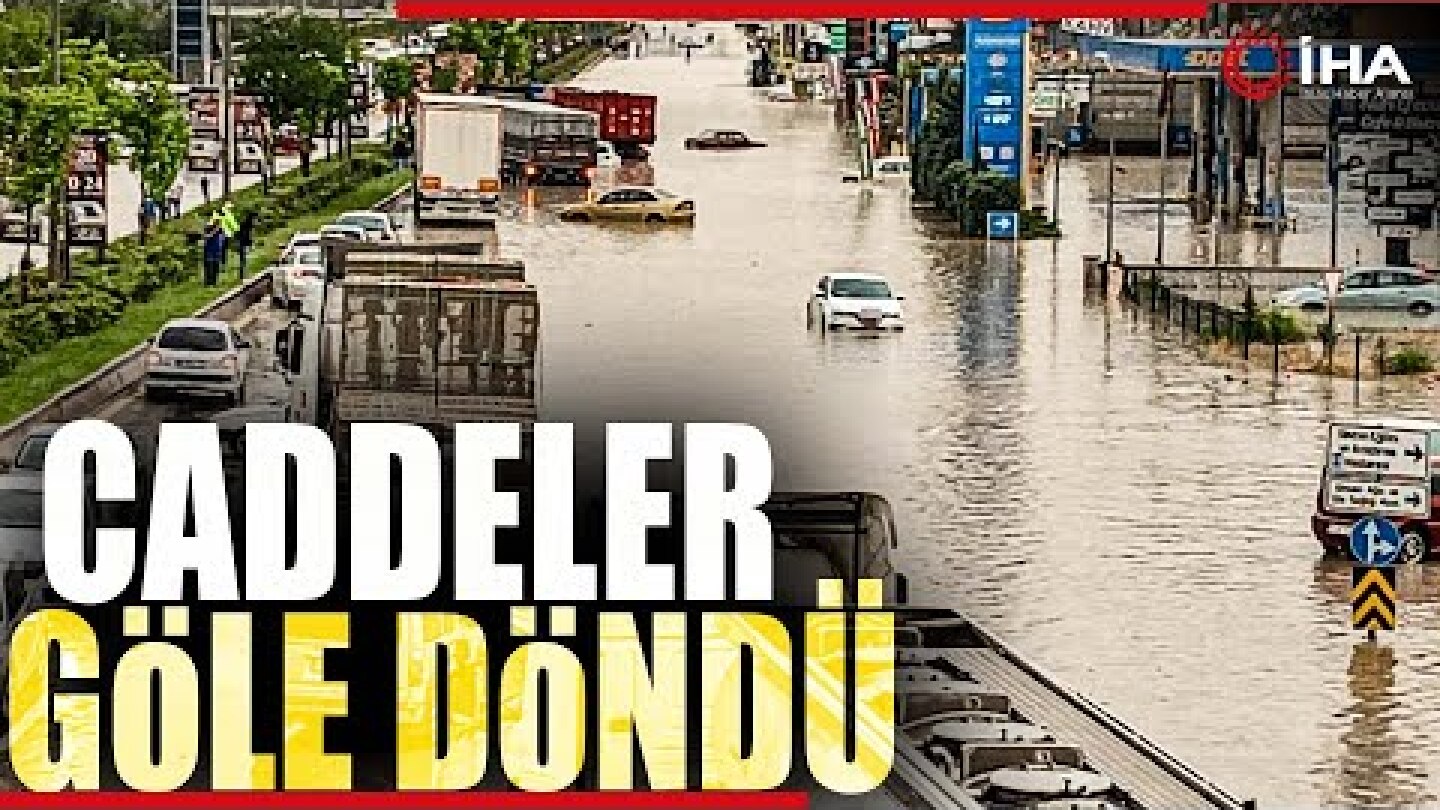 Ankara'da Caddeler Göle Dönerken Otomobiller Suya Gömüldü