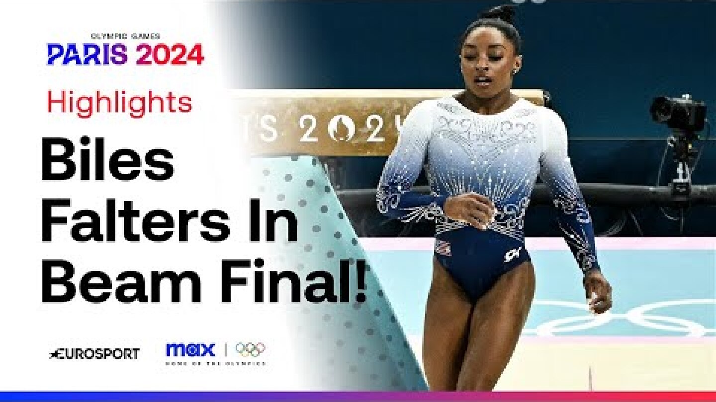 USA'S SIMONE BILES FALLS OFF THE BEAM 🤯 | #Paris2024 #Olympics