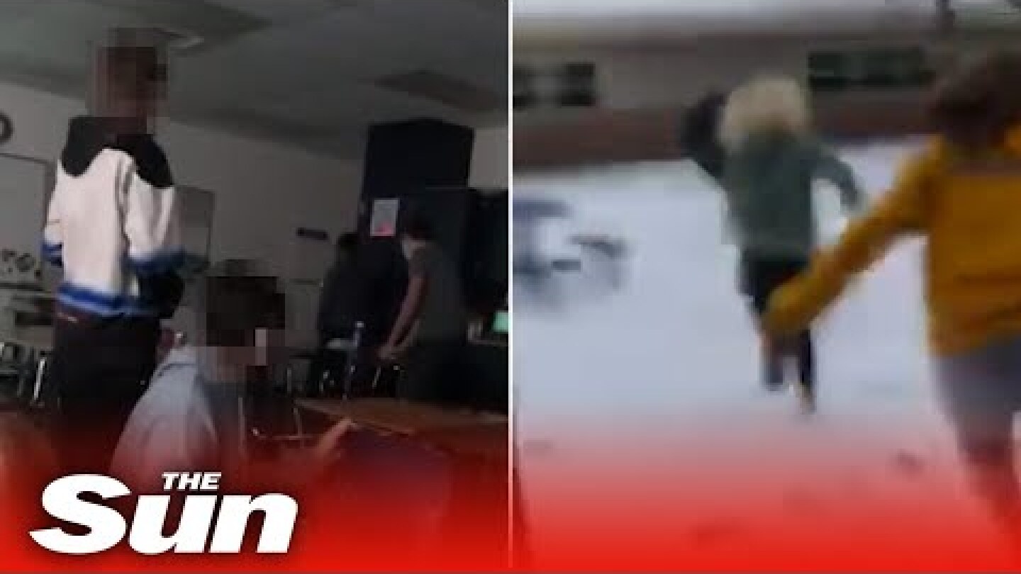 Michigan school shooting - Harrowing video of pupils hiding and fleeing