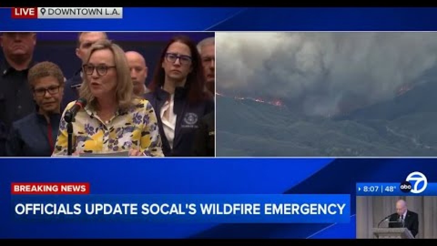 LIVE: Officials give update as several wildfires burn across L.A. County