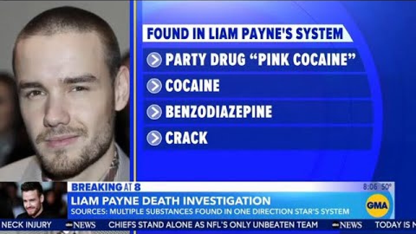 Liam Payne had multiple drugs in his body at time of death, including 'pink cocaine'