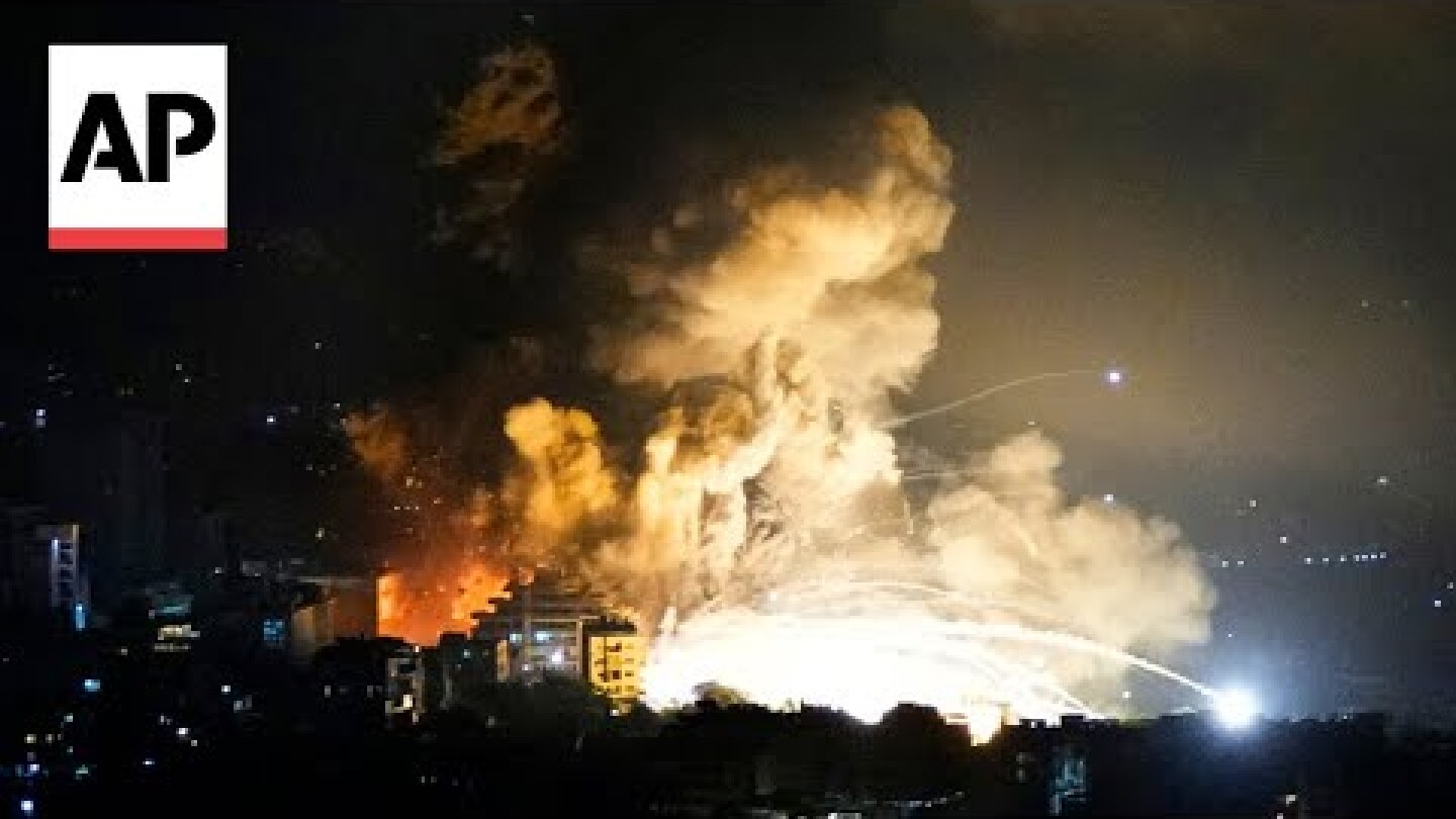 Dramatic video shows Israel strikes hitting outskirts of Beirut, Lebanon