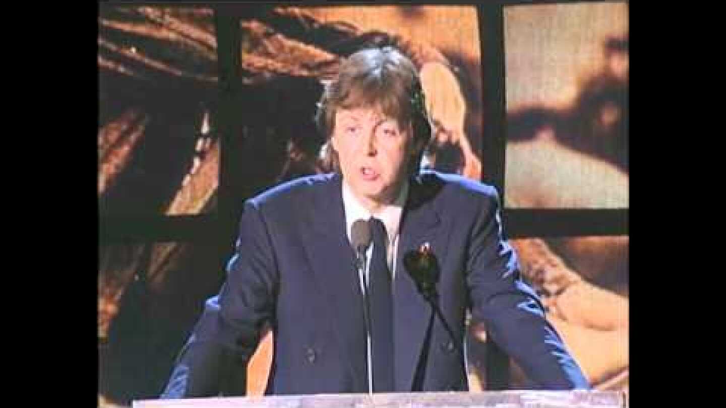 Paul McCartney Inducts John Lennon into the Rock & Roll Hall of Fame | 1994 Induction