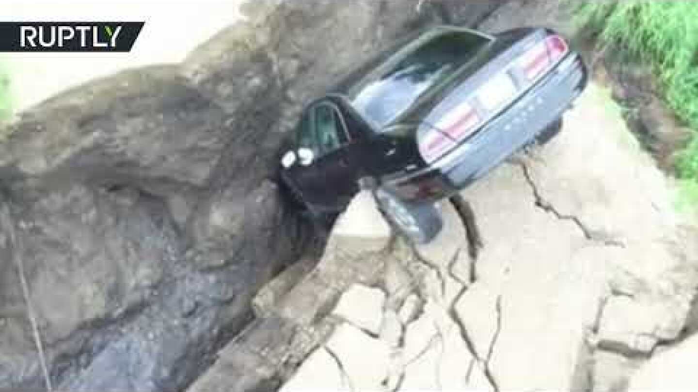 Unlucky ride: Driver swallowed by sinkhole in Minnesota