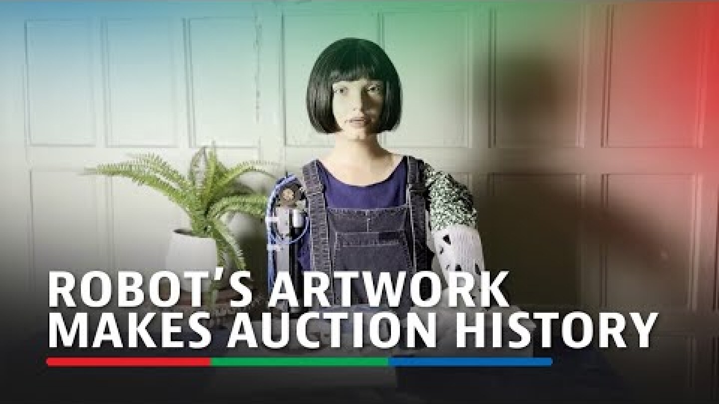 AI robot 'Ai-Da' makes auction history with record-breaking artwork at Sotheby's | ABS CBN News