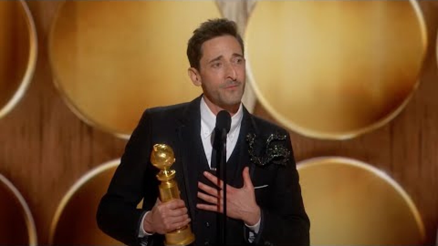 Adrien Brody Wins Best Male Actor – Motion Picture – Drama | 82nd Annual Golden Globes