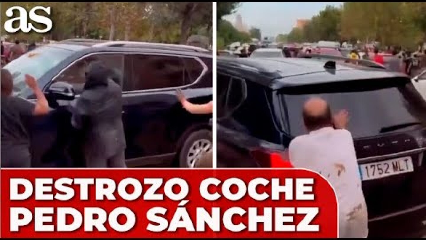 DESTROZAN un COCHE OFICIAL de la comitiva de PEDRO SÁNCHEZ: los GOLPES son TREMENDOS