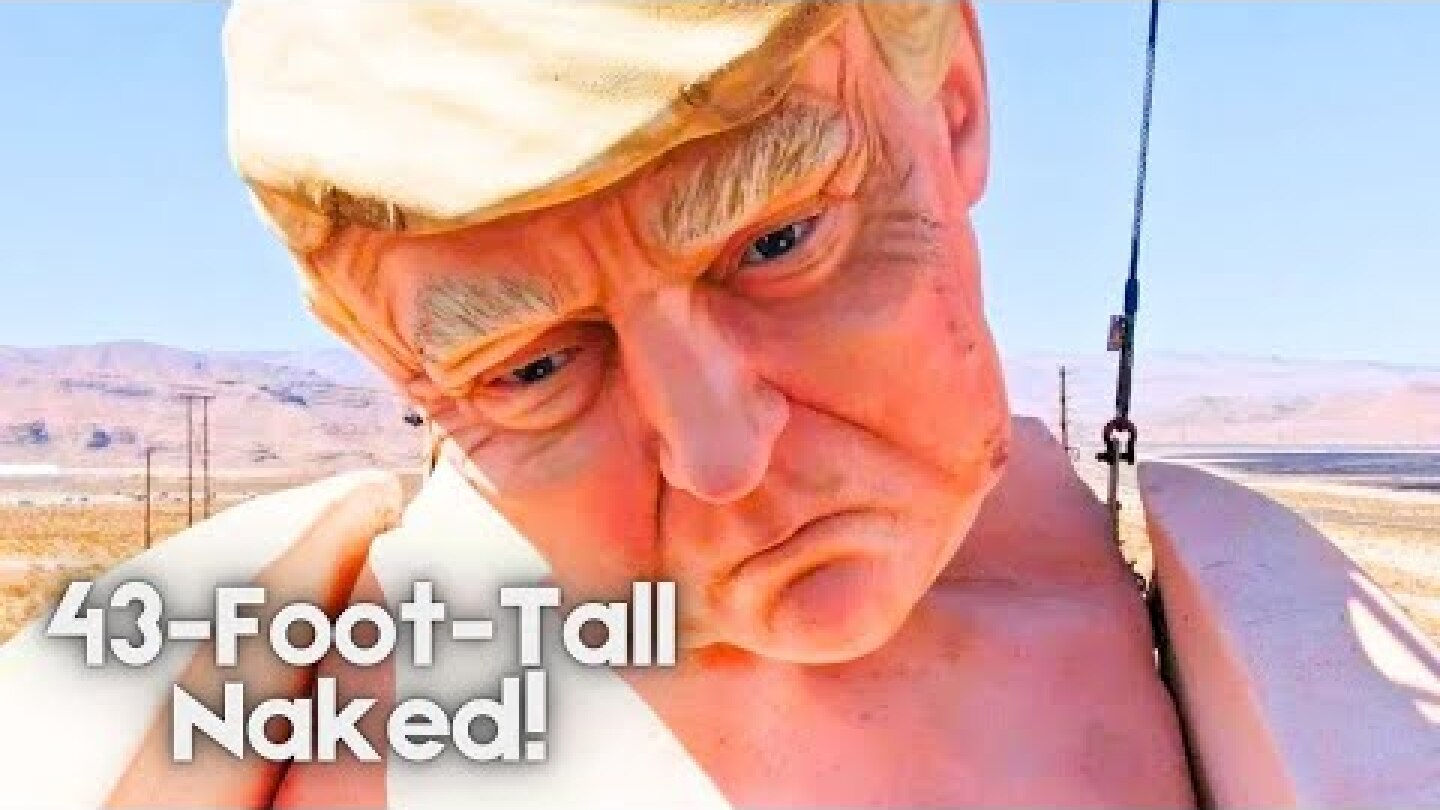 43-Foot-Tall Naked Donald Trump Towers Over Las Vegas Freeway | HS News