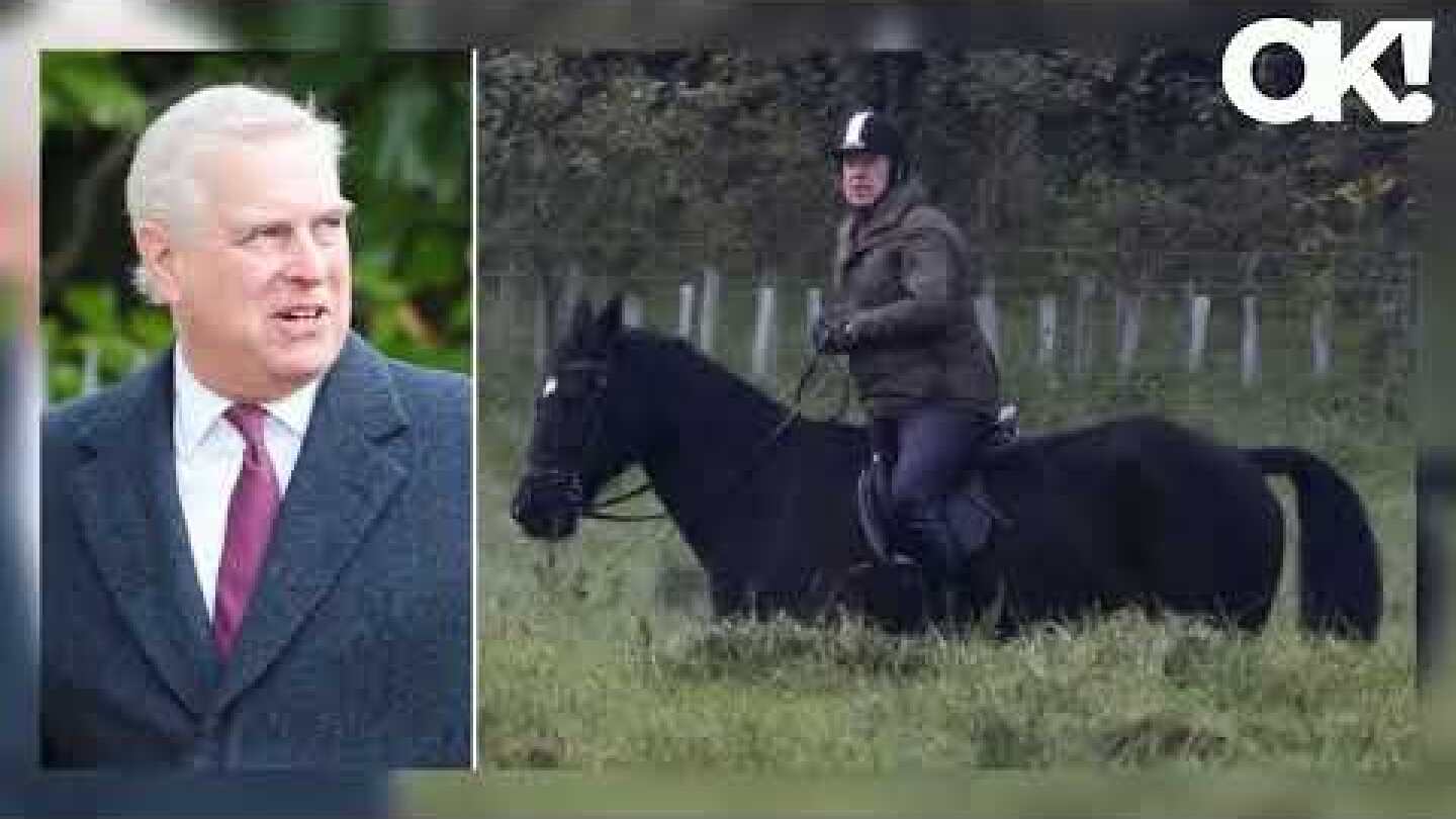 Disgraced Royal Prince Andrew Nearly Avoids Being Thrown Off His Horse During Morning Ride: Photos