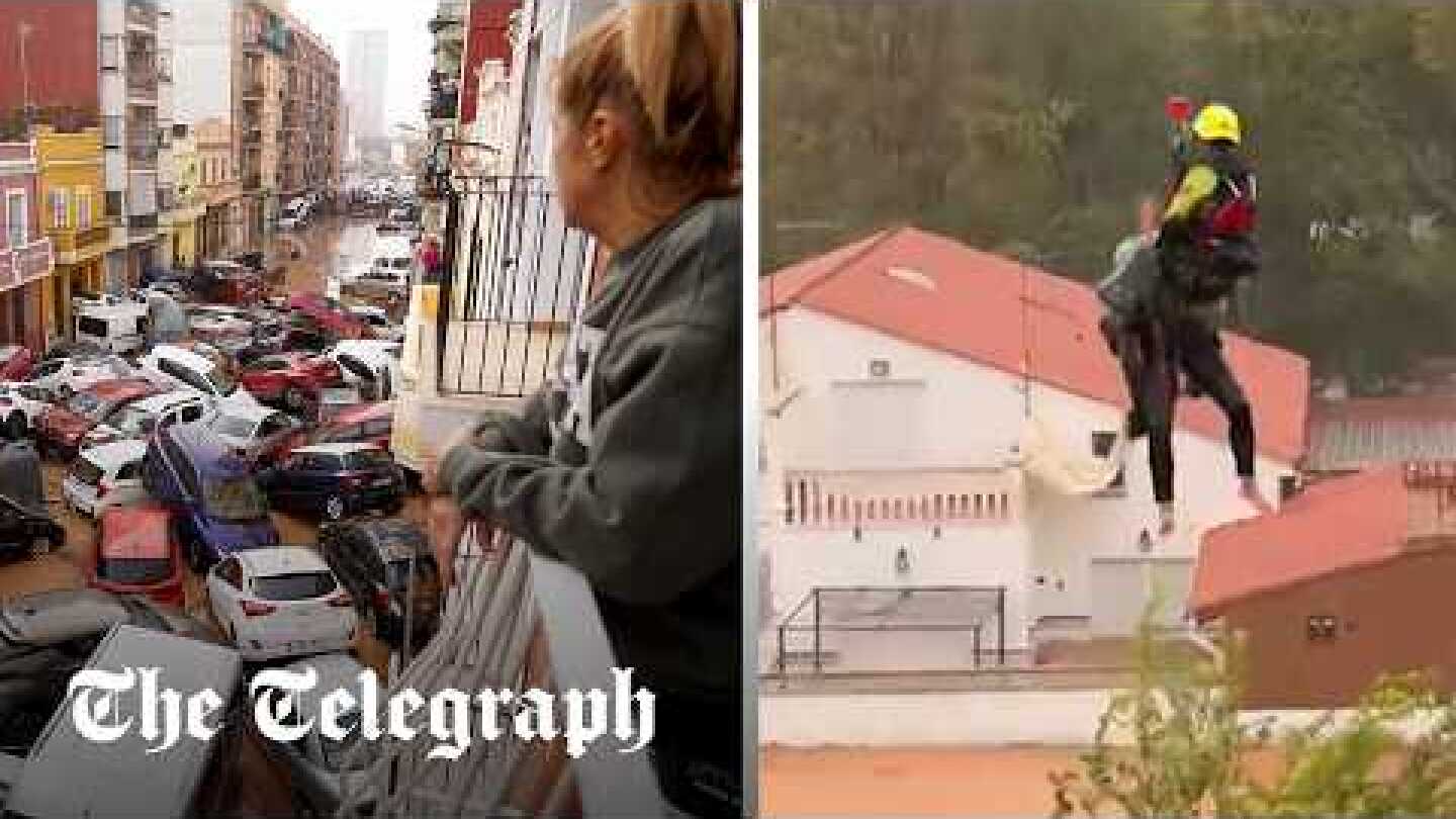 Spain flash floods: Dozens dead as cars pile up in Valencia