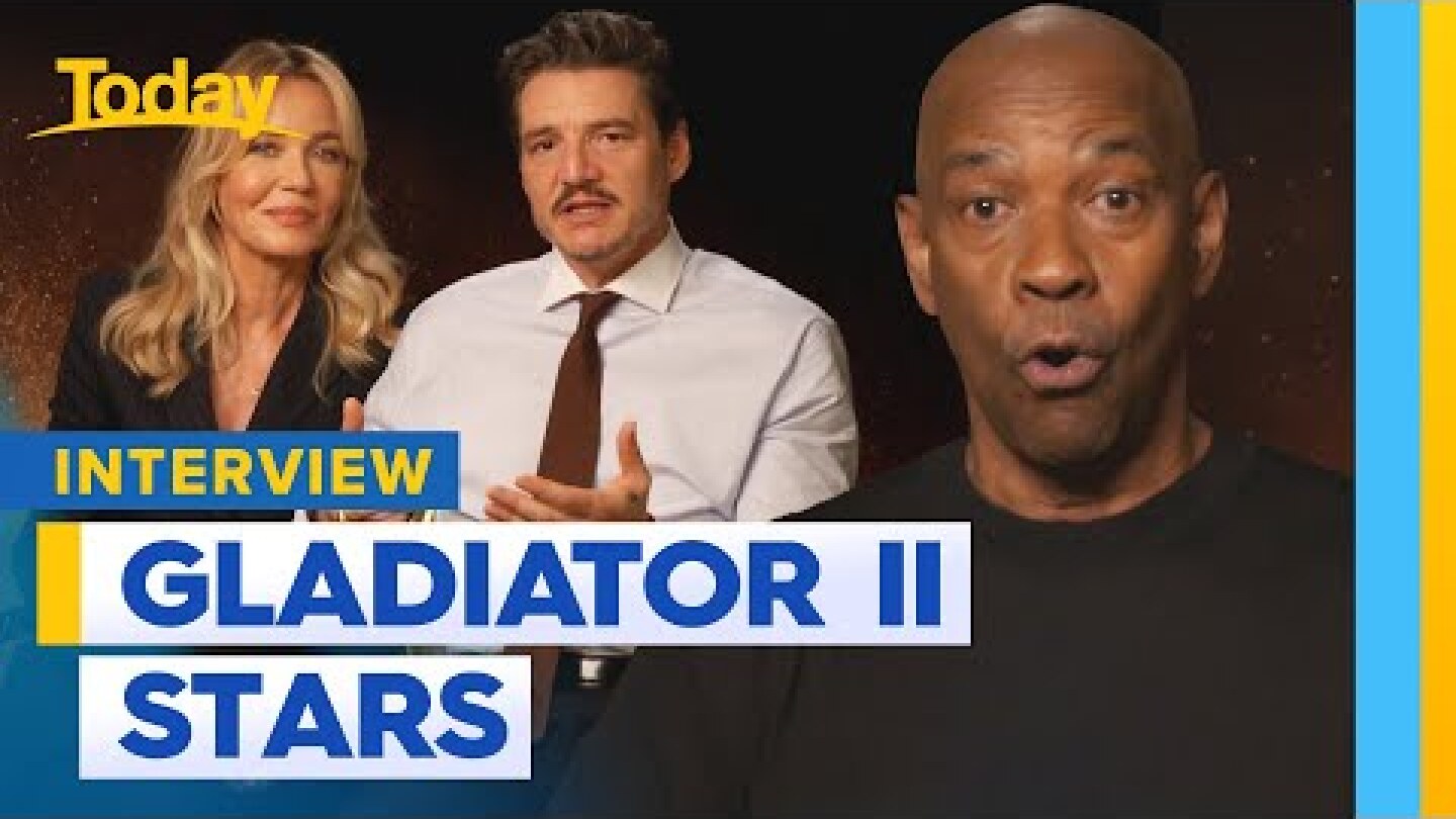 Gladiator II stars Denzel Washington and Pedro Pascal catch up with Today | Today Show Australia