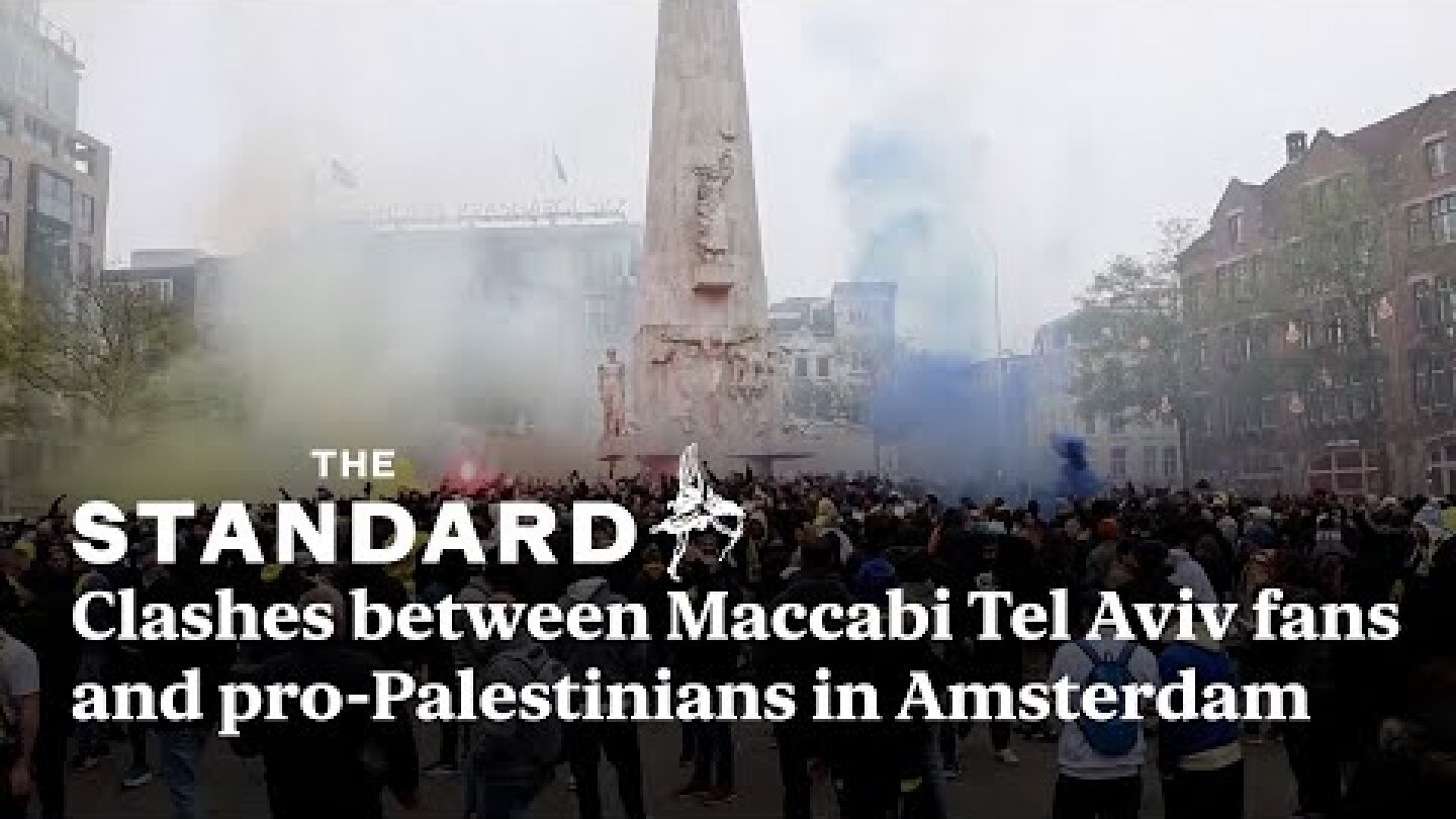 Violent clashes break out between Maccabi Tel Aviv fans and pro-Palestinians in Amsterdam