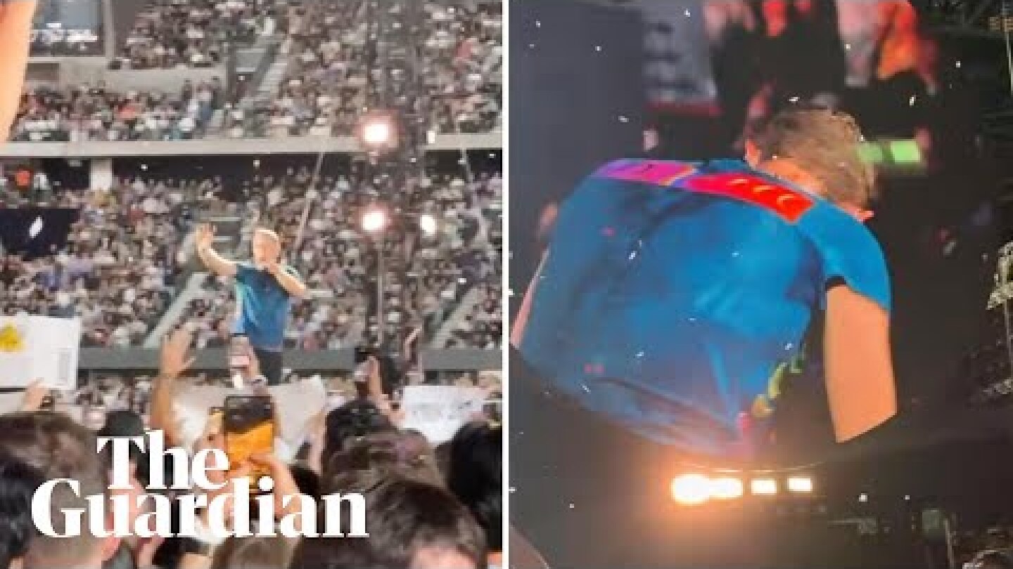 Coldplay's Chris Martin falls through stage during Melbourne concert on Australia tour